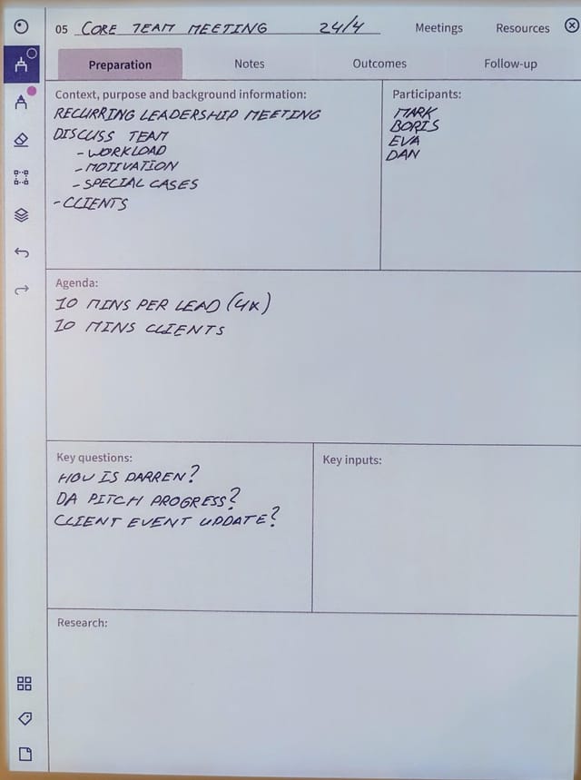 Really enjoying the RPP for meeting prep and notes